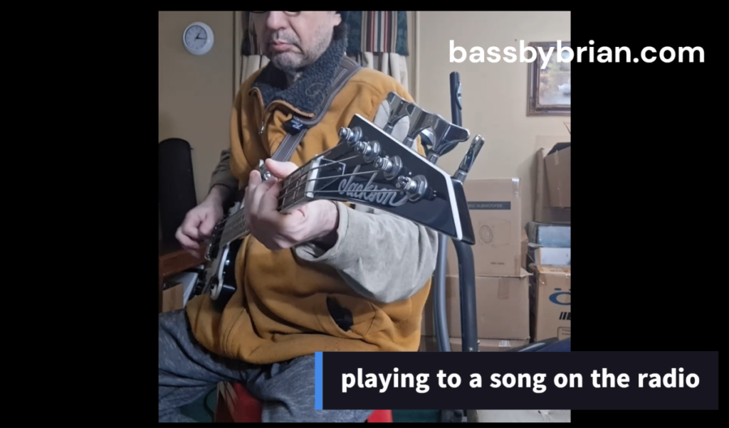 Playing to a song on the radio